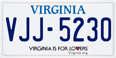VA license plate VJJ5230