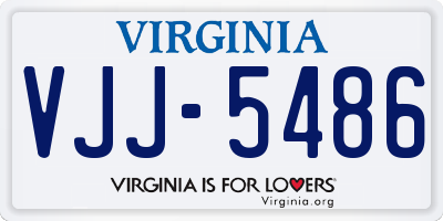 VA license plate VJJ5486
