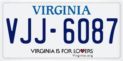 VA license plate VJJ6087