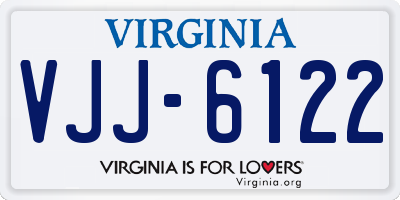 VA license plate VJJ6122