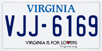 VA license plate VJJ6169