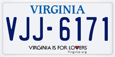 VA license plate VJJ6171