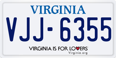 VA license plate VJJ6355