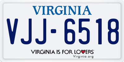 VA license plate VJJ6518