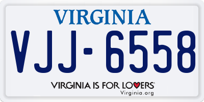 VA license plate VJJ6558