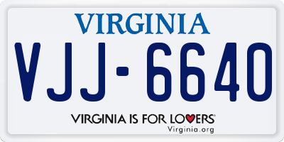 VA license plate VJJ6640