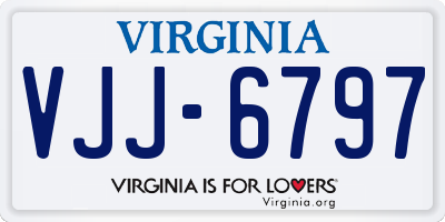 VA license plate VJJ6797