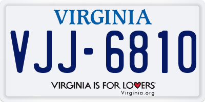 VA license plate VJJ6810