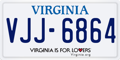 VA license plate VJJ6864