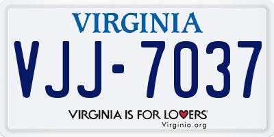 VA license plate VJJ7037