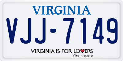 VA license plate VJJ7149