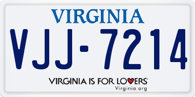 VA license plate VJJ7214