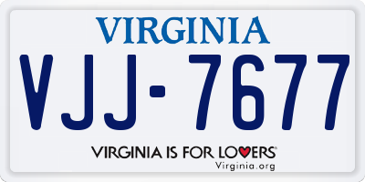 VA license plate VJJ7677