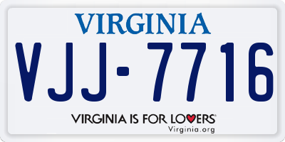 VA license plate VJJ7716