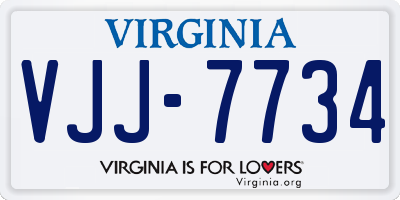 VA license plate VJJ7734