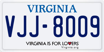 VA license plate VJJ8009