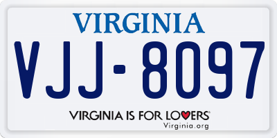 VA license plate VJJ8097