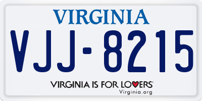 VA license plate VJJ8215