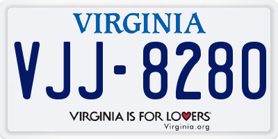 VA license plate VJJ8280