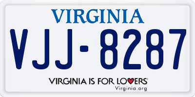 VA license plate VJJ8287