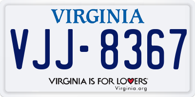 VA license plate VJJ8367
