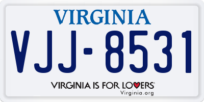 VA license plate VJJ8531