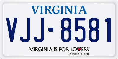 VA license plate VJJ8581