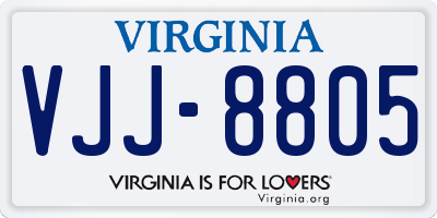 VA license plate VJJ8805
