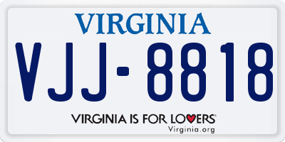 VA license plate VJJ8818