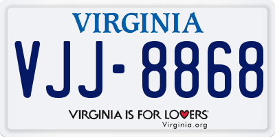 VA license plate VJJ8868