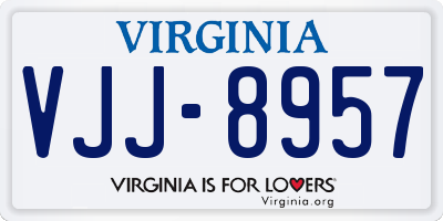 VA license plate VJJ8957