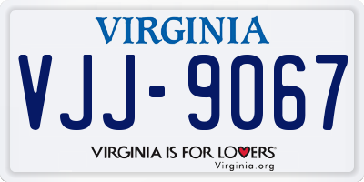 VA license plate VJJ9067