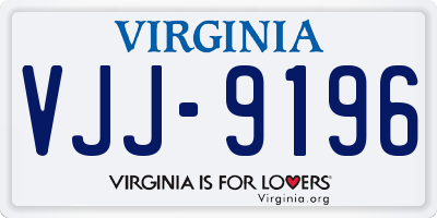 VA license plate VJJ9196