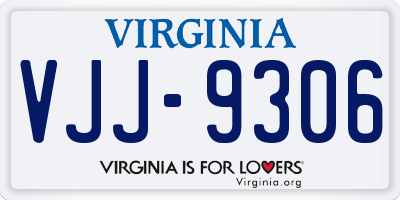 VA license plate VJJ9306