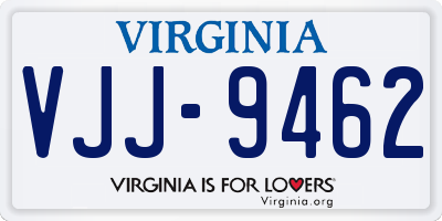 VA license plate VJJ9462