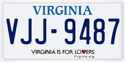VA license plate VJJ9487