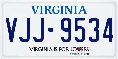 VA license plate VJJ9534