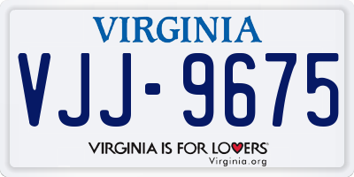 VA license plate VJJ9675