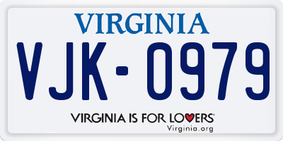 VA license plate VJK0979