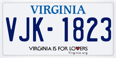 VA license plate VJK1823