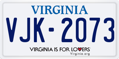 VA license plate VJK2073