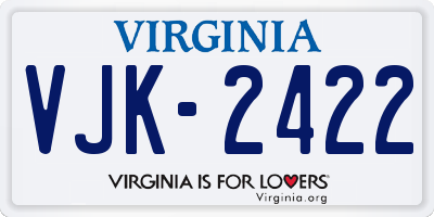 VA license plate VJK2422