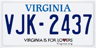 VA license plate VJK2437