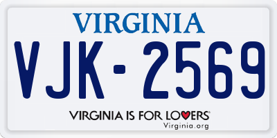 VA license plate VJK2569