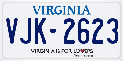 VA license plate VJK2623