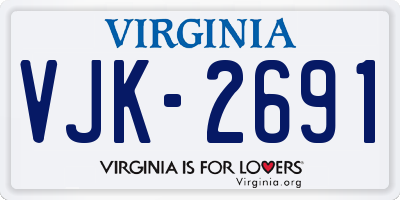 VA license plate VJK2691