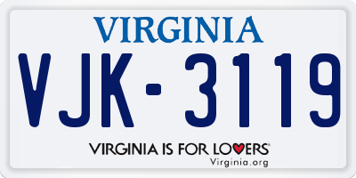 VA license plate VJK3119