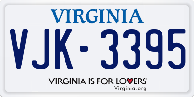 VA license plate VJK3395