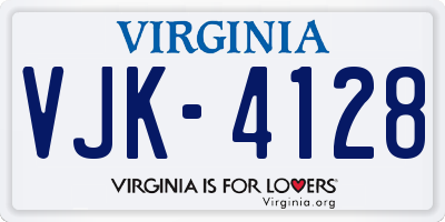 VA license plate VJK4128