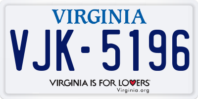 VA license plate VJK5196